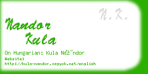 nandor kula business card